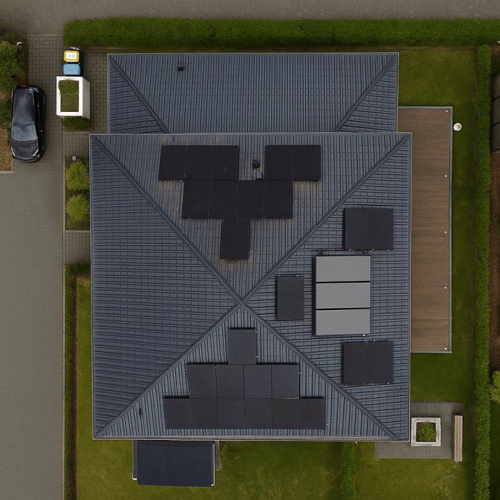 Montage von Solarmodulen auf Schrägdach